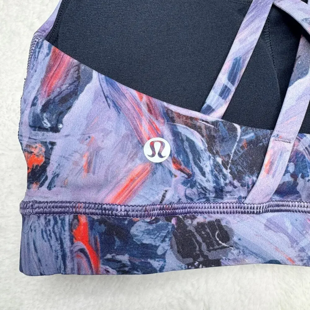 LULULEMON Energy Bra in Atmospheric Purple Multi size 4 Luxtreme Stretch